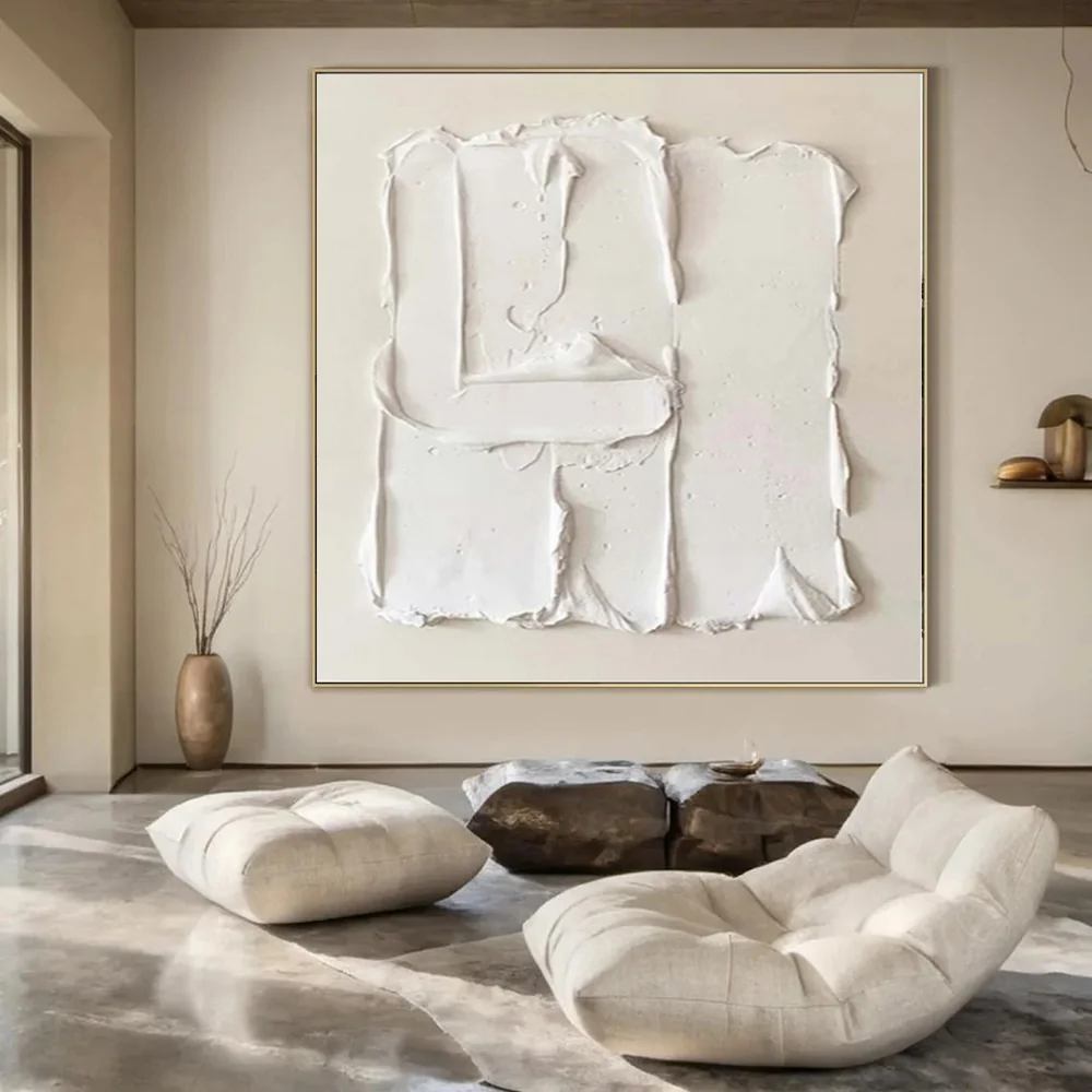 Oversized Hand-Painted Textured - big canvas print for farmhouse decor